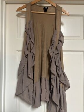 Ruffle Vest H&M Boho Cascade Ruffle Open Front
 Fairycore, Whimsigoth, Mori Kei